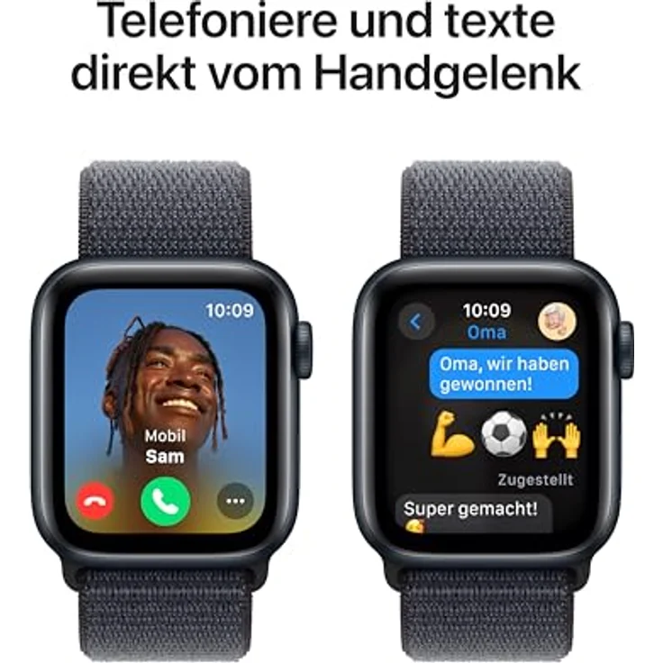 Apple Watch SE (2. Generation) GPS 40 mm Smartwatch in Mitternacht mit Sport Loop in Tinte - Fitness und Schlaftracker, Unfallerkennung, Herzfrequenzmesser, CO₂ neutral – Bild 4