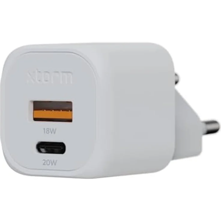 Xtorm 20W GaN2 Ultra Power Adapter, GaN-Technologie, USB-C und USB-A, Power Delivery, GRS recyceltes Plastik - Weiß – Bild 5