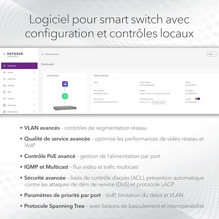 Netgear XS508TM, 10-Port Netzwerk Switch mit Cloud-Management, Grau – Bild 3