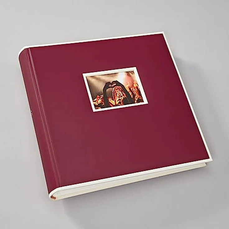 Semikolon 350197 Jumbo Album – 30x30 cm, 100 Seiten cremefarben, für 10x15 Fotos, Pergaminpapier – burgundy dunkel-rot – Bild 2