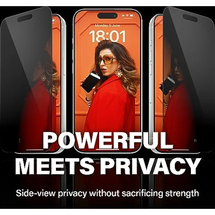 PanzerGlass Displayschutzfolie für Apple iPhone 15 Pro (15,5 cm / 6,1 Zoll), Sichtschutz, ultraweite Passform, transparent (P2810), kratzfest und stoßfest, 2 Jahre – Bild 3