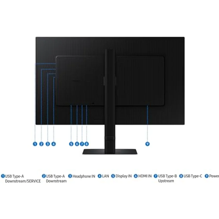 Samsung ViewFinity S80UD 4K-Monitor 27 Zoll, UHD, 3.840 x 2.160, 60 Hz, HDR10, Eye Saver Mode, USB-C (90 W), Daisy Chain, Integrierter KVM-Switch, LS27D800UAUXEN, Schwarz – Bild 4