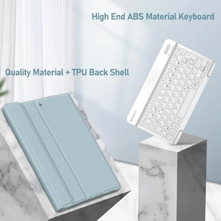 Fintie Tastatur Hülle für iPad 10.2 Zoll (9/8/ 7 Generation - 2021/2020/2019), Eisblaue Schutzhülle mit magnetisch Abnehmbarer Tastatur und Pencil Halter – Bild 4