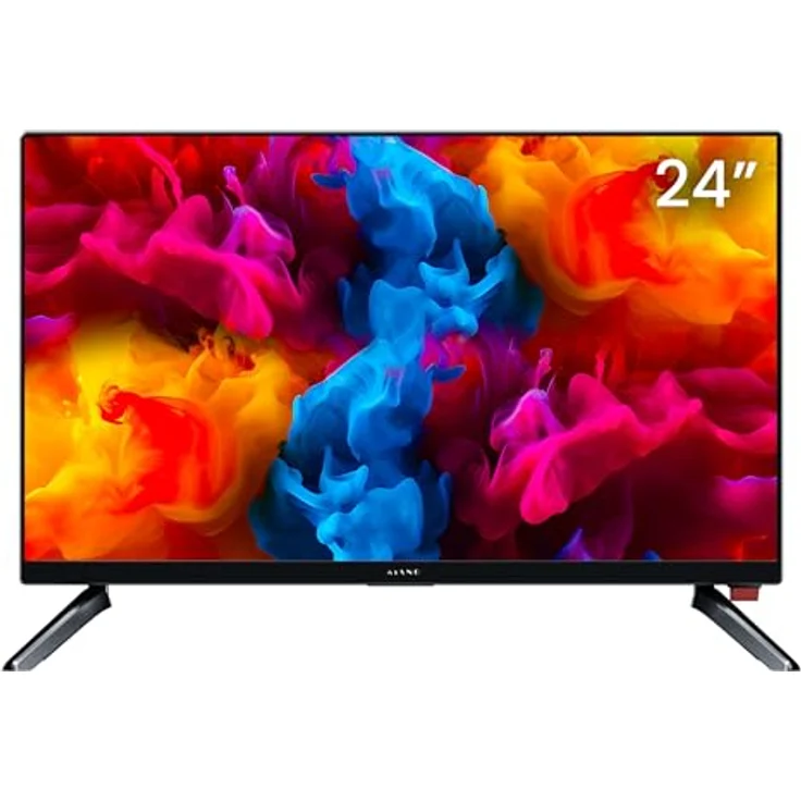 Kiano Slim TV 24" Zoll, LED HD Fernseher mit Dolby Audio, Triple Tuner DVB-T2, Auto-Ladegerät, HDMI und USB, Schwarz – Bild 1