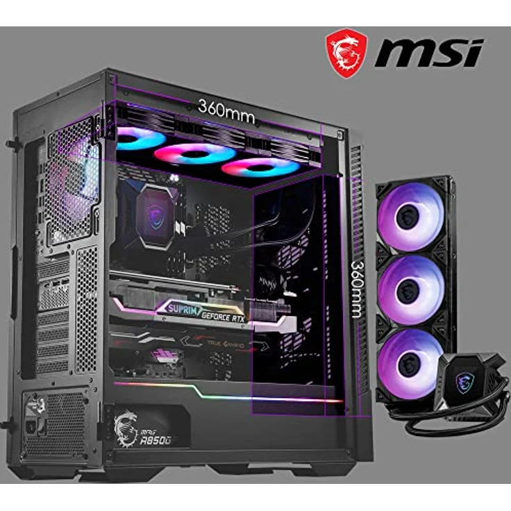 MSI MPG VELOX 100P AIRFLOW Computer-Gehäuse Midi Tower Schwarz (306-7G18P21-809) – Bild 5