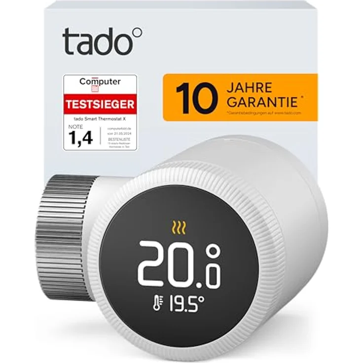 tado Smartes Heizkörperthermostat X, Heizungssteuerung per App und Smart Speaker (Alexa, Siri, Google Assistant), Energieeinsparung bis zu 55%, DIY Installation – Bild 1