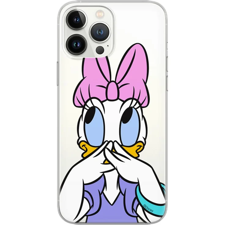 Disney Handyhülle Daisy-002, transparente TPU-Hülle mit einzigartigem Partial Print Design