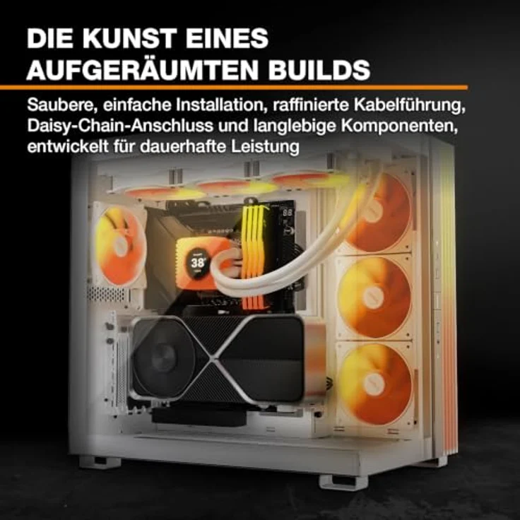 be quiet! Light Loop IO LCD 360mm White, AIO CPU-Wasserkühler mit 2,1-Zoll IPS-LCD und 16 RGB-LEDs – Bild 5