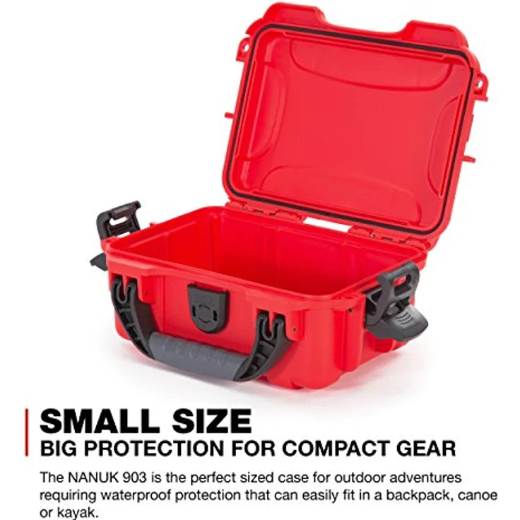 Nanuk Koffer 903, Robuster Fotokoffer aus NK-7 Kunstharz, Wasserdicht IP67, Rot – Bild 3