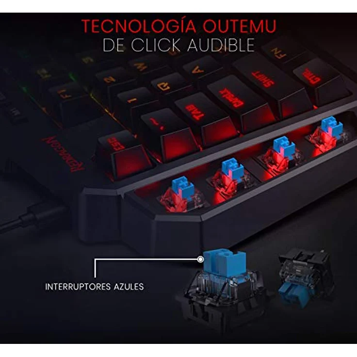 Redragon - DITI Mini Teclado Mecánico Gaming RGB Keypad Negro – Bild 4
