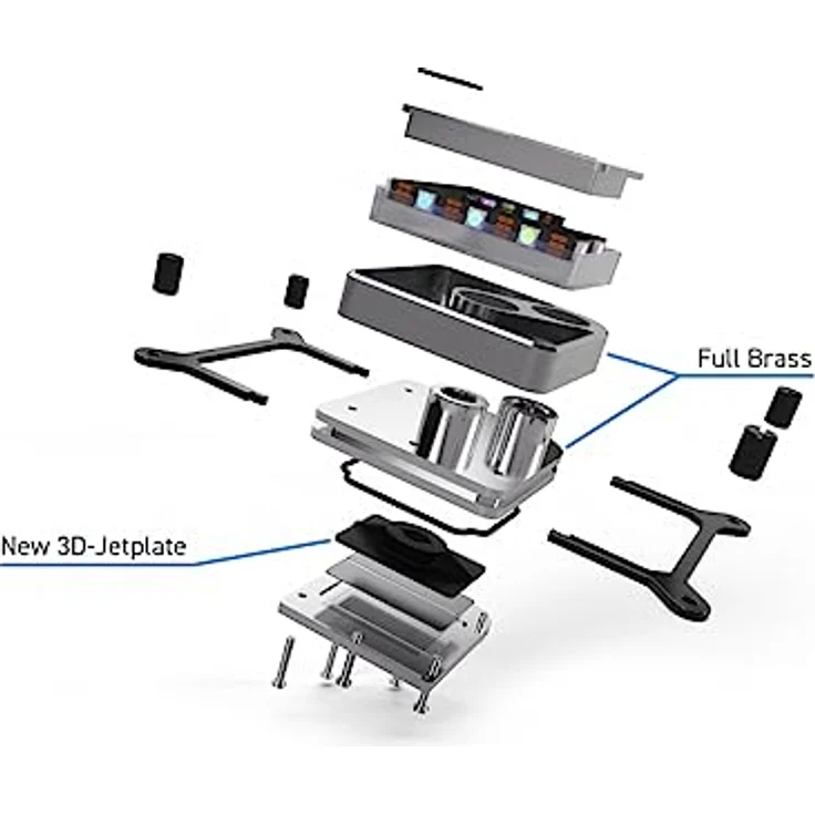 Alphacool Core 1 (Silver), Wasserkühlung mit 3D-Jetplate und erweitertem Kupferboden – Bild 5
