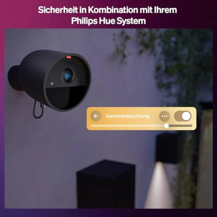 Philips Hue Secure, kabelgebundene Kamera mit 2K-Videoauflösung, Echtzeit-Sofortbenachrichtigungen, nahtloser Integration von Hue Lichtern, kontinuierlicher Stromversorgung, für Innen- und Außenbereich, schwarz – Bild 4