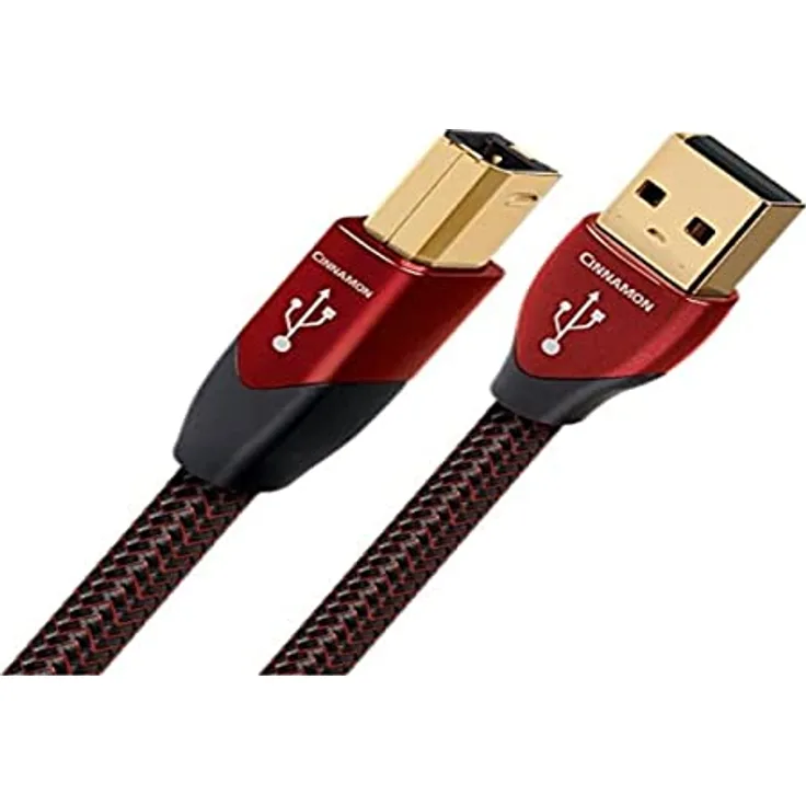 AudioQuest Cinnamon USB-Kabel, A-Stecker auf B-Stecker, schwarz (5 m, USB A, USB B, 2.0, Stecker/Stecker, schwarz)