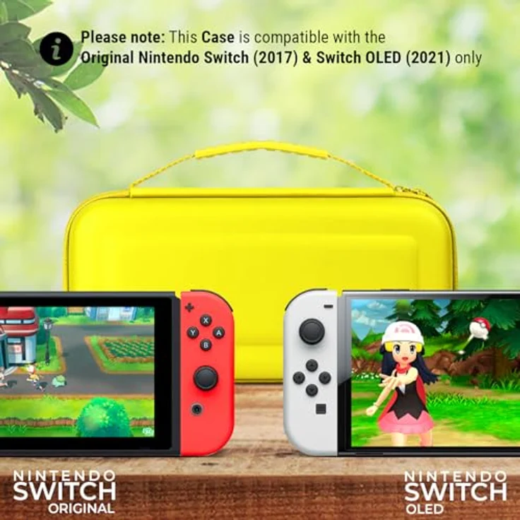 Orzly Tragetasche für Nintendo Switch, Hartschalen Case in GELB mit Platz für Konsole, 2 Joy-Con und Zubehör – Bild 2