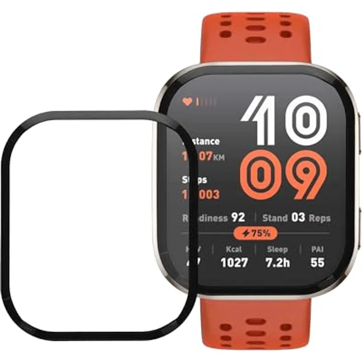 kwmobile 2X Transparente Displayschutzfolie für Amazfit Bip 6 - Robuster, stoßfester Displayschutz mit Anti-Fingerabdruck-Eigenschaft, einfache Installation – Bild 1