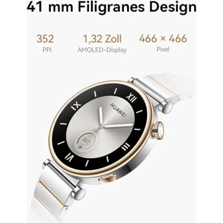 Huawei Watch GT 4 41mm Smartwatch, Filigranes Design, Bis zu 7 Tage Akkulaufzeit‌, Erweitertes 24/7 Gesundheitsmanagement, Kalorienmanagement, Kompatibel mit Android und iOS, Weiß – Bild 2