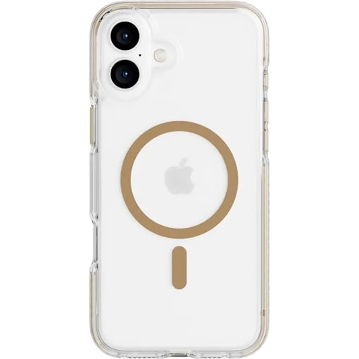 Evo Tech21 EvoCrystal Cover für iPhone 16 Plus, MagSafe-kompatibel, Fallschutz bis 4,9 m, transparent-gold