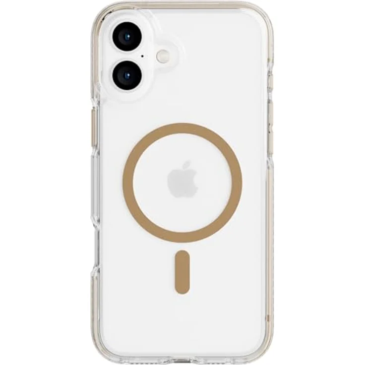 Evo Tech21 EvoCrystal Cover für iPhone 16 Plus, MagSafe-kompatibel, Fallschutz bis 4,9 m, transparent-gold – Bild 1