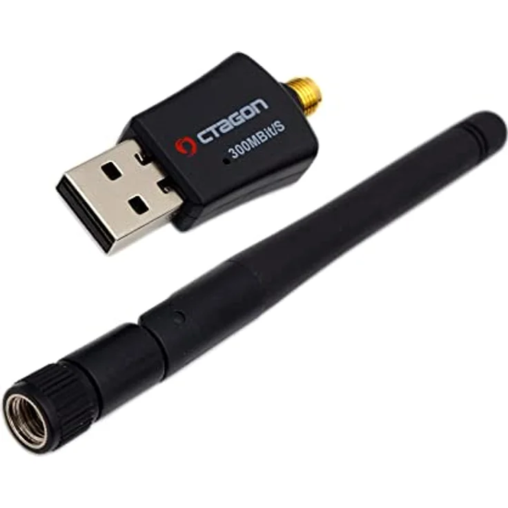 Octagon WL318 Optima WLAN Adapter mit Antenne, 300 MBit/s, 2.4 GHz, USB 2.0, schwarz – Bild 3
