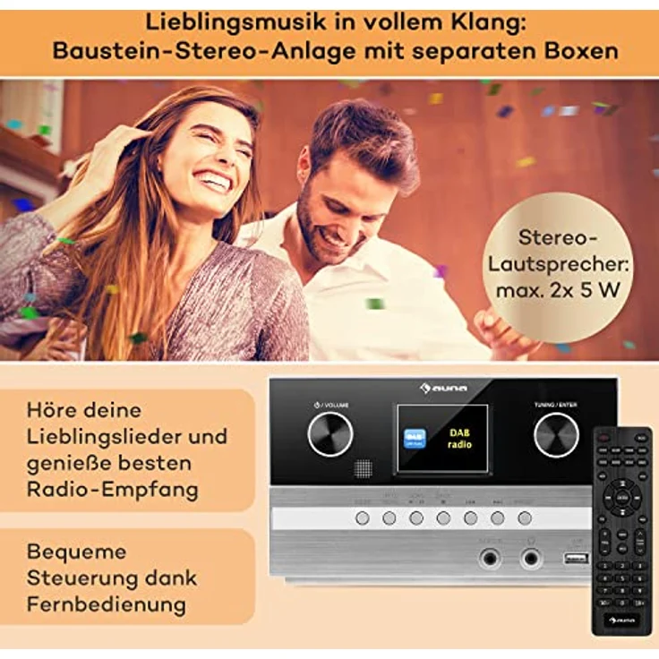 Auna Connect System S Stereoanlage + Lautsprecher 20Wmax Internet-DAB+-UKW CD-Player silber Silber – Bild 4