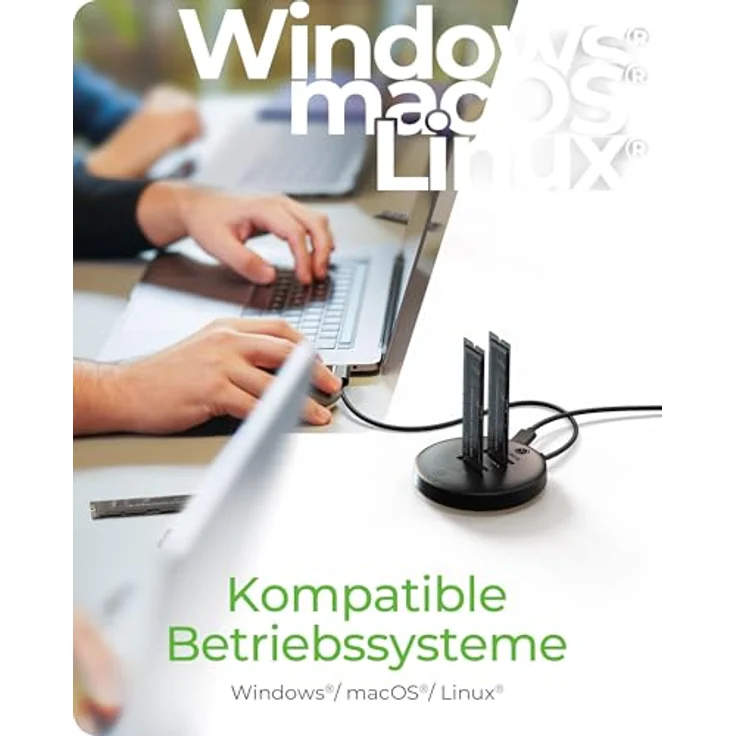 ICY BOX IB-1612MCL-C31 DockingStation für M.2 NVMe & SATA SSDs, Klonstation mit bis zu 10 Gbit/s, USB-C, werkzeuglose Installation, LED-Anzeige – Bild 6