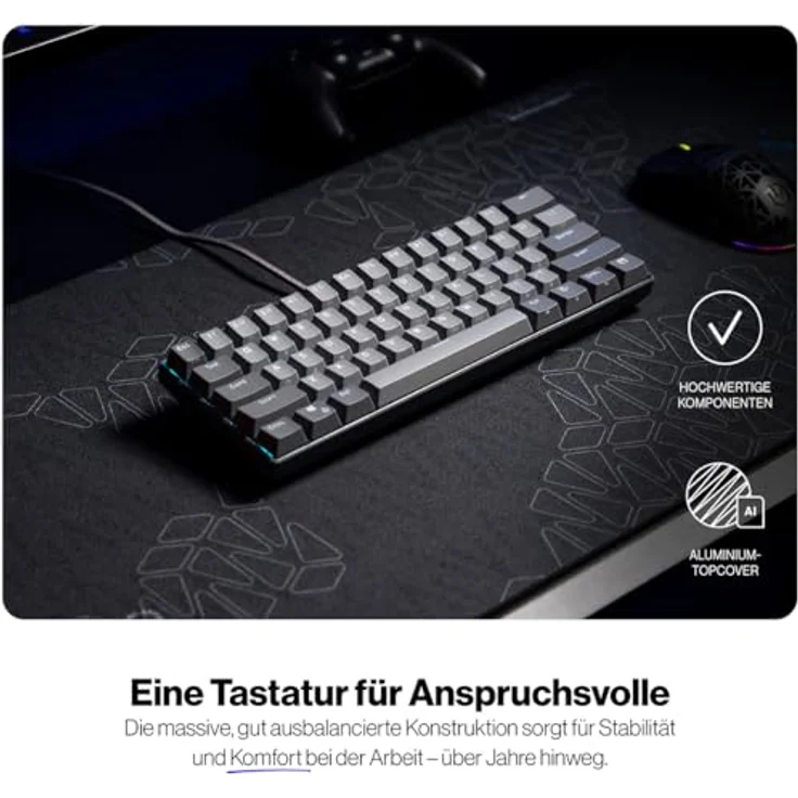 Endorfy Thock V2 Compact, Mechanische Gaming-Tastatur mit USB-Anschluss und ARGB-Beleuchtung, US Layout – Bild 2