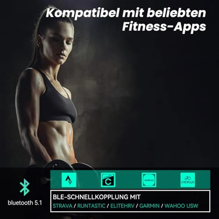 Cycplus H1 Heart Rate Monitor Armband, präzise Herzfrequenzmessung mit ±1 BPM Genauigkeit, IP67, Bluetooth & ANT+ Kompatibilität, PRO STRAP für sicheren Sitz – Bild 4