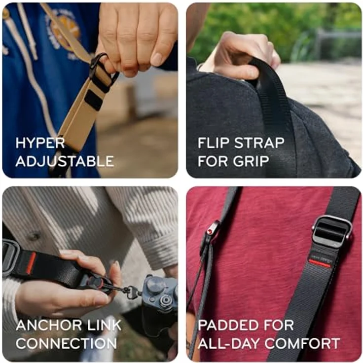 Peak Design Slide Lite Kameragurt, Ocean, konfigurierbar als Schlinge, Nacken- oder Schultergurt, mit Schnellverschluss, 90.7 kg Tragfähigkeit – Bild 3