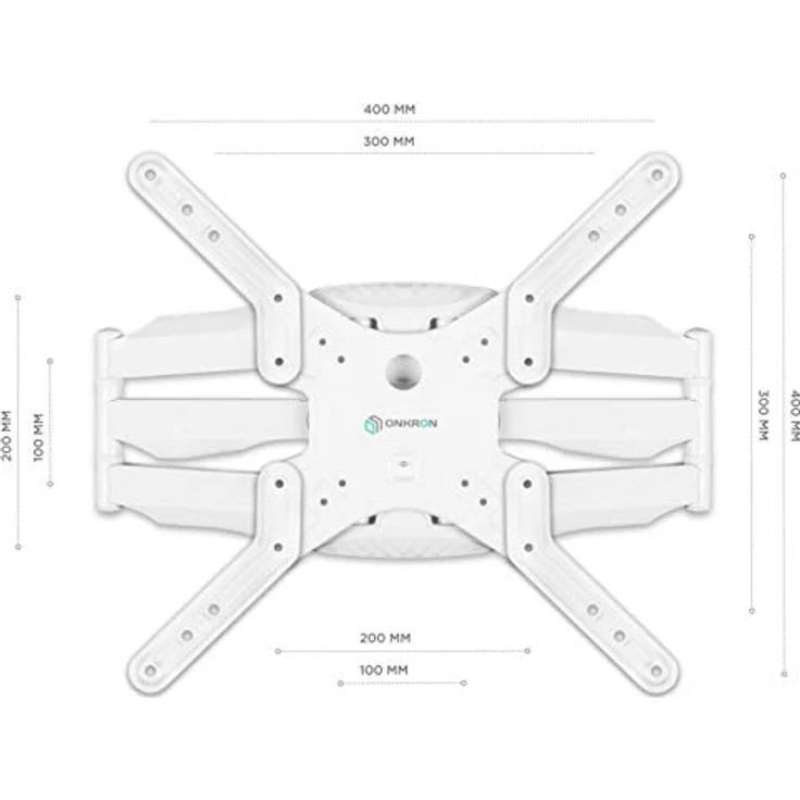 ONKRON TV Wandhalterung schwenkbar neigbar für 37-70 Zoll Flach&Curved LED Bildschirm bis zu 36,4 kg min VESA 100x100 Wandhalterung Fernseher max 400x400 mm/Fernseher Halterung Weiß M5-W – Bild 3