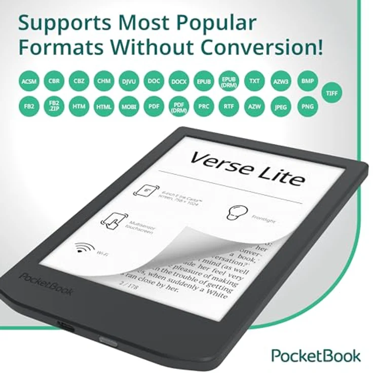 PocketBook eReader Verse Lite, E-Book-Reader mit kompaktem Design und hoher Lesekomfort – Bild 4