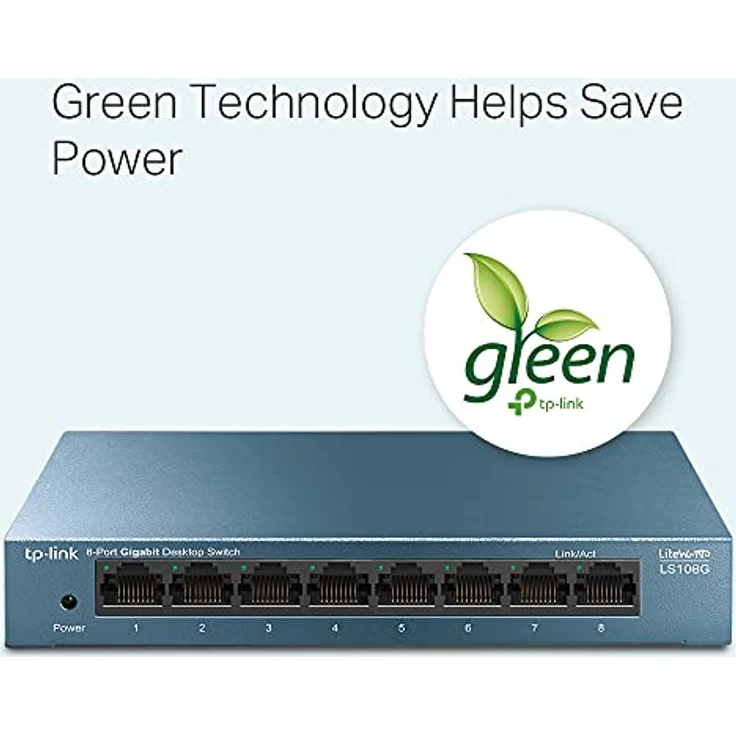 TP-Link LS108G Gigabit Ethernet Switch mit 8 Ports Metall 10-100-1000 Mbit-S, ideal für die Gemeinsame Verbindung und Netzwerknutzung für kleine Büros und Heimbüros – Bild 5