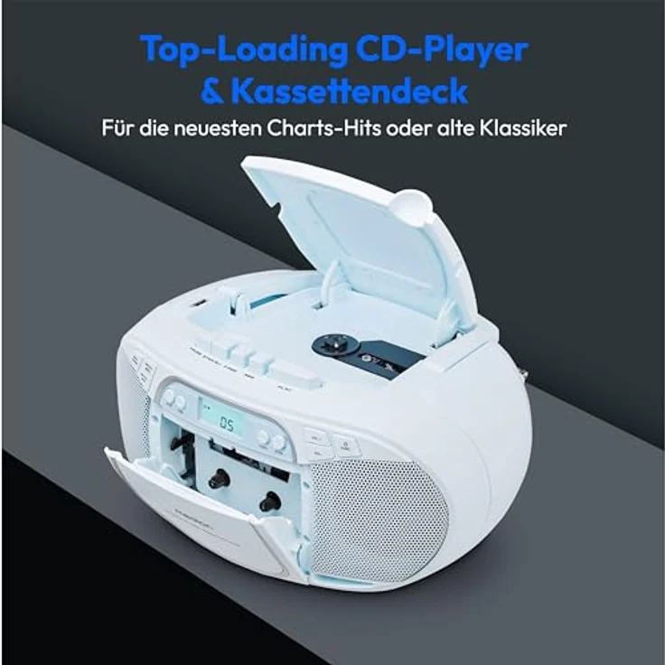 Medion® Radio E66476, tragbar mit AM- / FM-Tuner, 22 W, blau – Bild 4