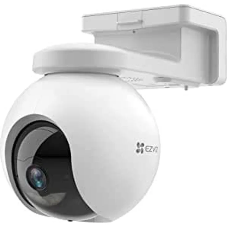 EZVIZ 2K kabellose WLAN Außenkamera mit 10400mAh Akku, PT Akkukamera mit AI Personenerkennung, Automatische Verfolgung, Aktive Verteidigung mit Sirene und Spotlight, Zwei-Wege-Audio, CB8 in Weiß.