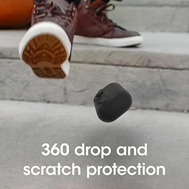 OtterBox Soft Touch Kopfhörer Hülle für AirPods Pro (1. gen / 2. gen), stoßfeste, sturzsichere, ultraflache, kratz- und abriebfeste Schutzhülle für Apple AirPods, inklusive Karabiner, Schwarz – Bild 4