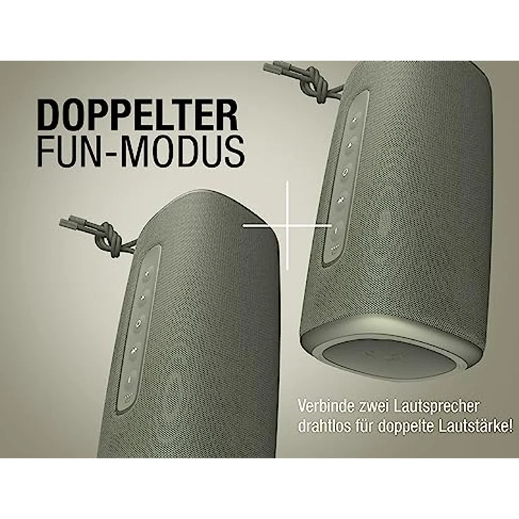 Fresh 'n Rebel Bold L2, kabelloser Bluetooth-Lautsprecher, IPX7 wasserdichter Lautsprecher mit klarem Sound, tiefen Bässen und kräftiger Lautstärke, Party-Modus, 22 Stunden Spielzeit (Dried Green) – Bild 4