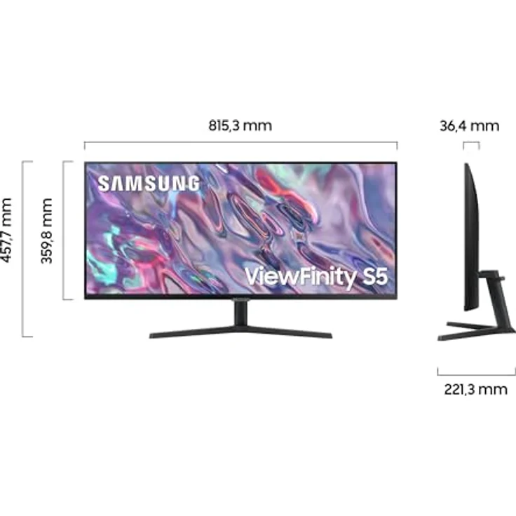 Samsung ViewFinity S50C Monitor S34C500GAU, 34 Zoll, Ultra WQHD, AMD Freesync, HDR10, Schwarz – Bild 3