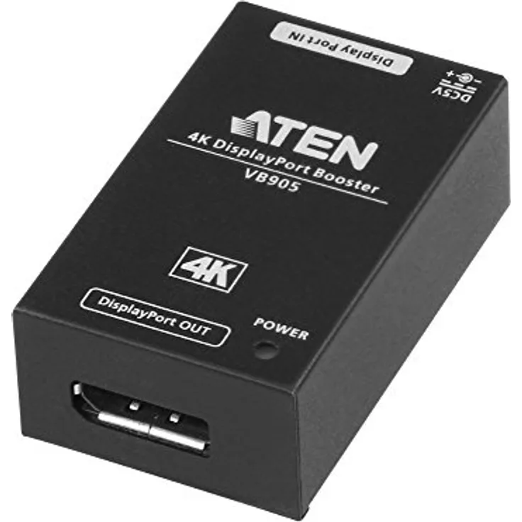 ATEN VB905 Display Port Booster 4K Schwarz - Hochwertiges Material, langlebig und flexible Gestaltung