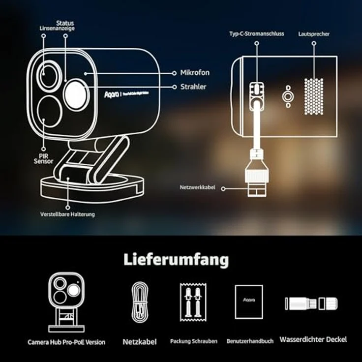 Aqara Überwachungskamera G5 Pro, 4MP Kamera-Hub (Nachtsicht in Echtfarben, Zigbee- und Thread-Hub, 32G lokale eMMC-Speicher, Flexible Installation) – Bild 9