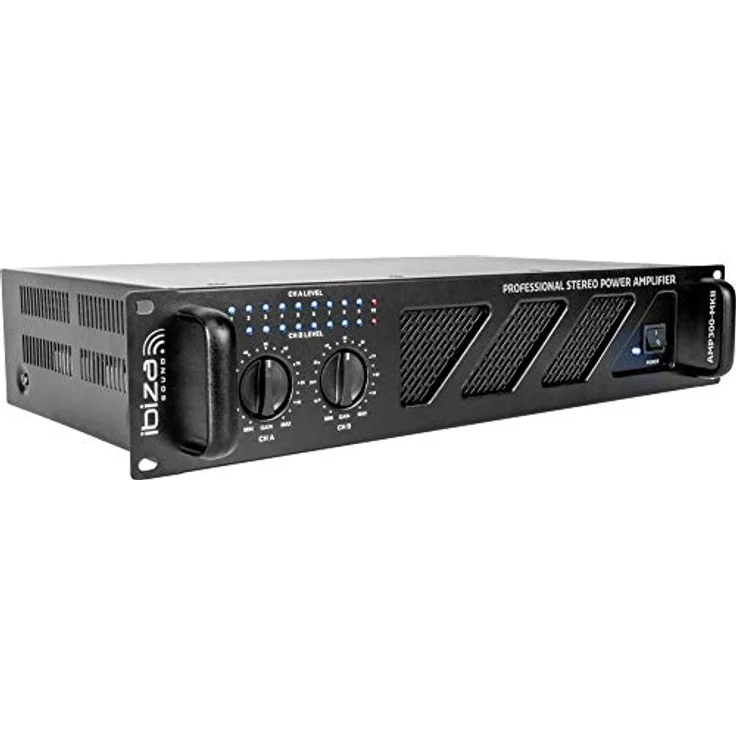 AMP300-MKII - IBIZA - Professioneller 2x240W PA-Verstärker mit RCA/Klinkeneingängen und Speakon-/Klemmenausgängen - 19" Rack - Schwarz – Bild 5