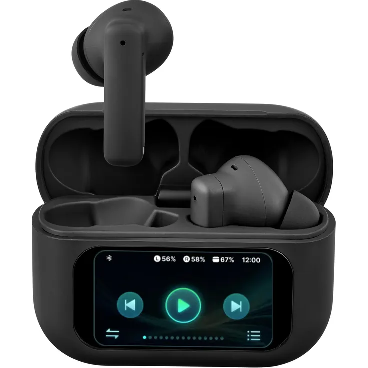 Streetz T600-BLK, True Wireless Earphones mit ANC, Bluetooth 5.4, 5h Akkulaufzeit, Kabellos, Schwarz