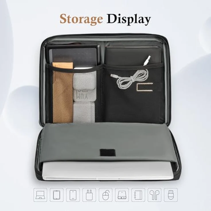 Bagasin Laptop Hülle Tasche, 17-17,3 Zoll, Wasserdicht mit 4-lagigem Schutz, TSA-freundlich, für HP, Dell, Lenovo, Asus Notebooks – Bild 3
