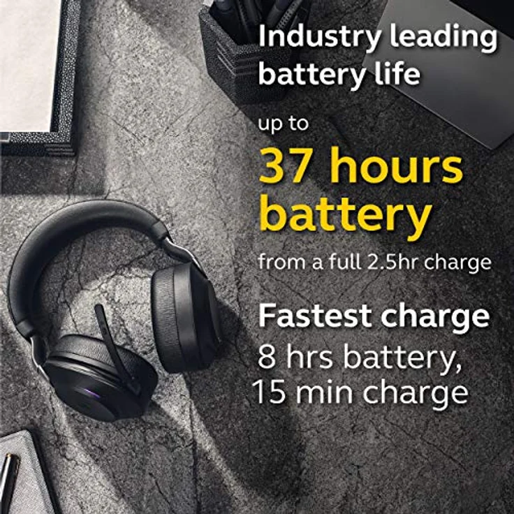 Jabra EVOLVE2 85, LINK380A MS Stereo Schwarz - Kabelloser Kopfhörer mit verbesserten ANC und branchenführender Akkulaufzeit – Bild 4