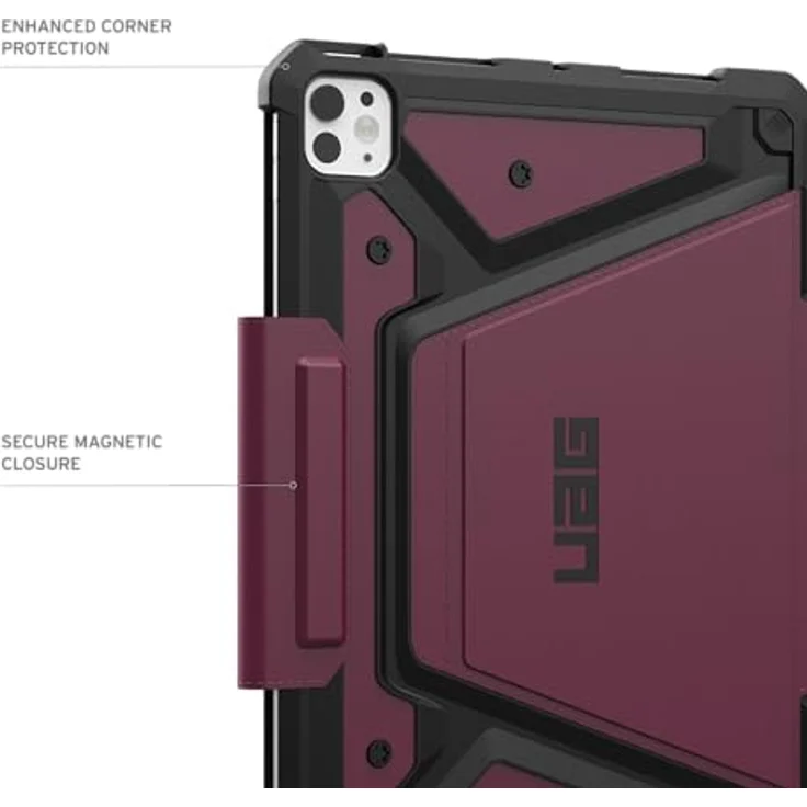 URBAN ARMOR GEAR Metropolis SE Case Apple iPad Pro 11 Hülle Bordeaux (Wake/Sleep Funktion, Apple Pencil 2 Stift-Halter, Standfunktion) – Bild 5