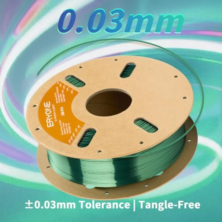 ERYONE Silk PLA Filament 1.75 mm, 1 kg Spule, Olivgrün, glänzendes 3D Drucker Filament, minimaler Toleranzwert +/- 0.03 mm – Bild 4