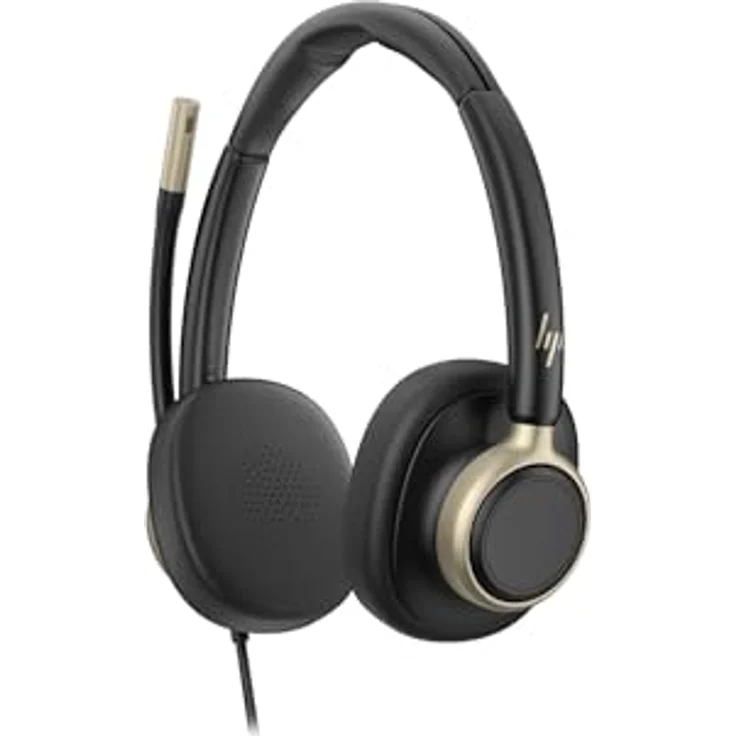 Poly Mission 825, Stereo USB Wired Headset mit aktiver Rauschunterdrückung, zertifiziert für Microsoft Teams, Zoom und Google Meet, schwarz – Bild 2