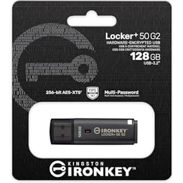 Kingston IronKey Locker Plus 50 G2, USB-Stick mit 128 GB, FIPS 197, AES-256, schwarz, USB 3.2 Gen 1, 145 MB/s Lesegeschwindigkeit, 115 MB/s Schreibgeschwindigkeit – Bild 4