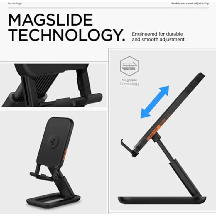Spigen Magslide Universal Stand, Smartphone Halterung mit verstellbarem Design, Schwarz – Bild 7