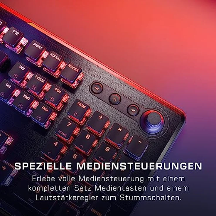 Roccat Vulcan II – Mechanische PC Gaming-Tastatur, anpassbare RGB-Beleuchtung, abnehmbare Handballenauflage, Titan II Linear Schalter, Aluminiumplatte, Schwarz – Bild 3