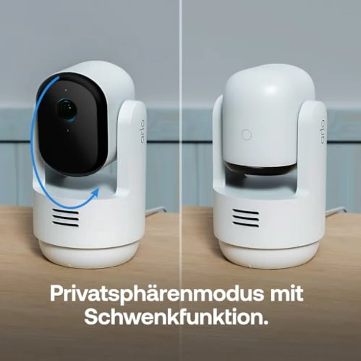 Arlo Essential 3 Indoor HD PTZ, Überwachungskamera mit 2K HD, KI-Erkennung, Nachtsicht, Alexa-kompatibel, Objektivverschluss, inklusive sicherer Testversion, 1 Kamera – Bild 3