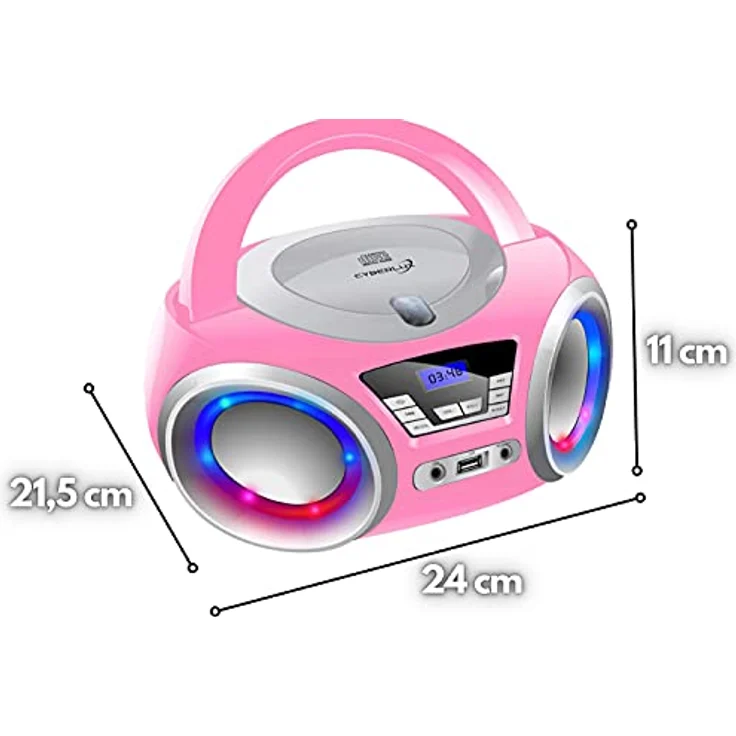Cyberlux CD-Player mit LED-Beleuchtung in Pink – Bild 10